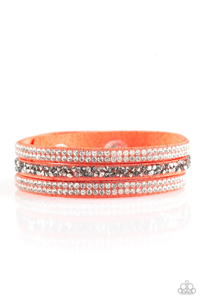 Paparazzi Bracelet - Mega Glam - Orange Urban Wrap
