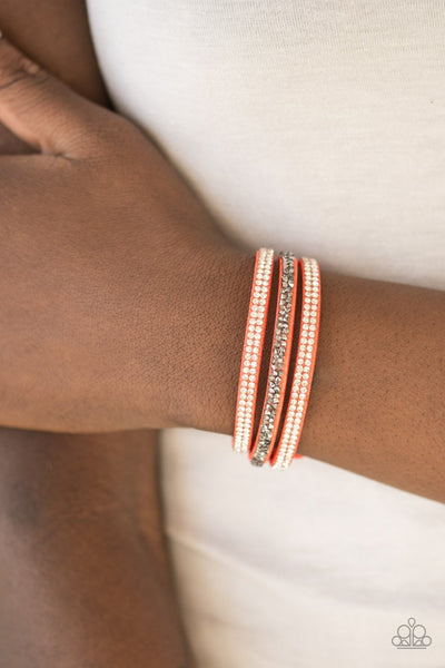 Paparazzi Bracelet - Mega Glam - Orange Urban Wrap