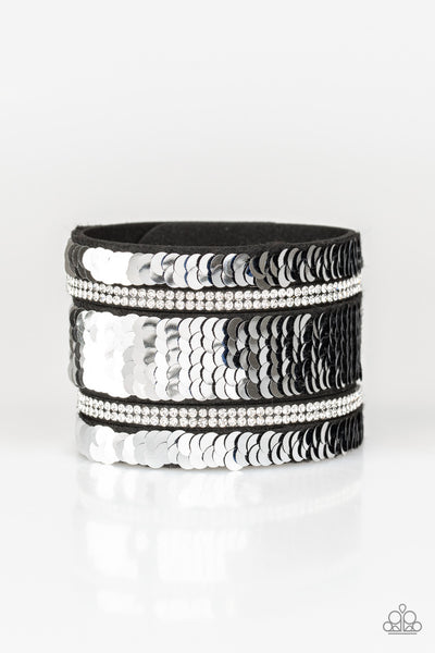Paparazzi Bracelet - Mermaid Service - Blue & Silver Urban Wrap