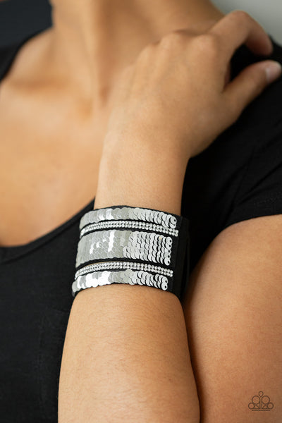Paparazzi Bracelet - Mermaid Service - Blue & Silver Urban Wrap