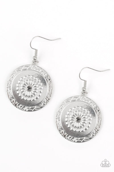 Paparazzi Earring - Peppy Poppy - Silver