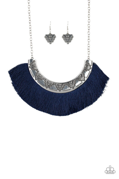 Paparazzi Necklace - Might And Mane - Blue