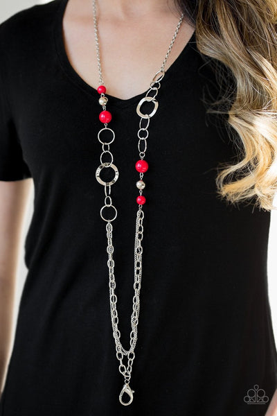 Paparazzi Lanyard - Modern Motley - Red