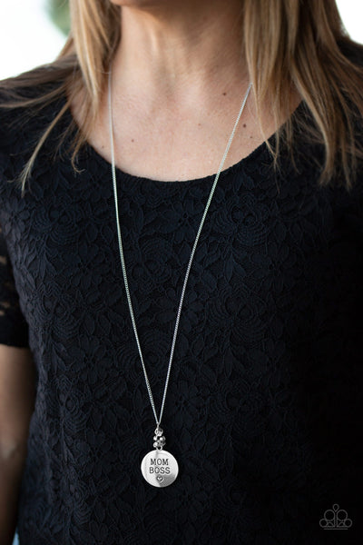 Paparazzi Necklace - Mom Boss - White