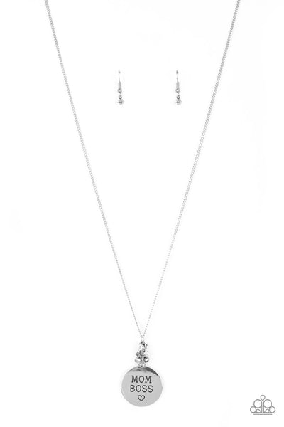 Paparazzi Necklace - Mom Boss - White