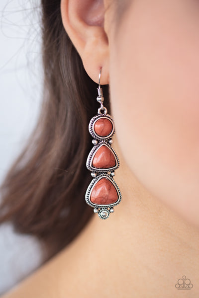 Paparazzi Earring - New Frontier - Brown