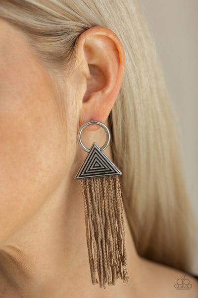 Paparazzi Earring - Oh My Giza - Brown