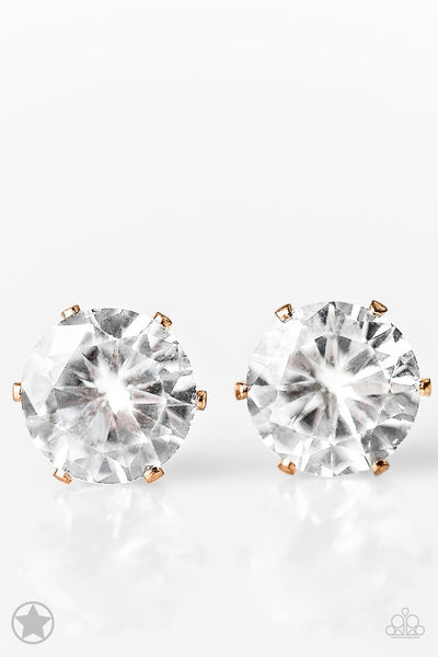 Paparazzi Blockbuster Earrings- Just In Timeless - Gold