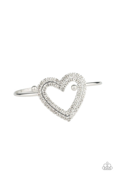 Paparazzi Bracelet - Heart Opener - White