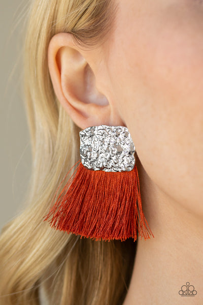 Paparazzi Earring - Plume Bloom - Orange