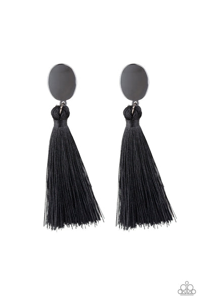Paparazzi Earrings - Va Va Plume - Black