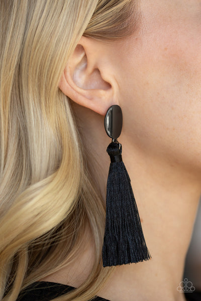 Paparazzi Earrings - Va Va Plume - Black