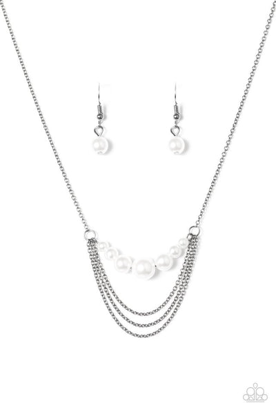 Paparazzi Necklace - When Posh Comes to Shove - White