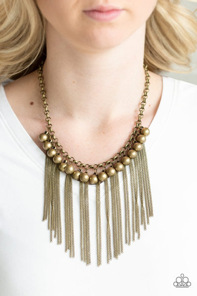 Paparazzi Necklace - Powerhouse Prowl - Brass