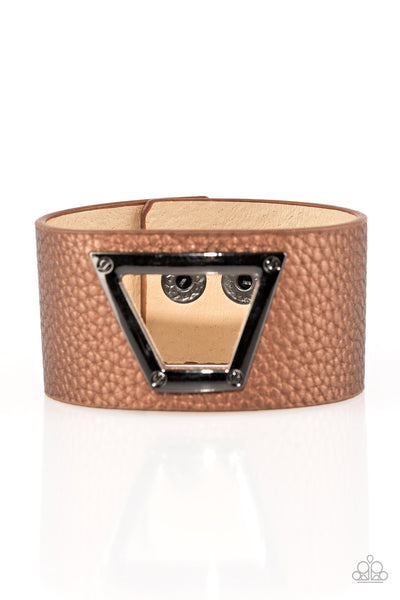 Paparazzi Bracelet - Power Play - Brown Urban Wrap