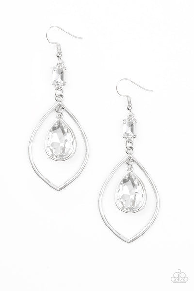 Paparazzi Earrings - Priceless - White