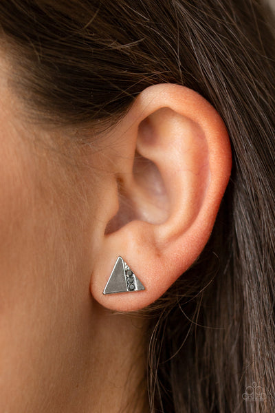 Paparazzi Earring - Pyramid Paradise - Silver