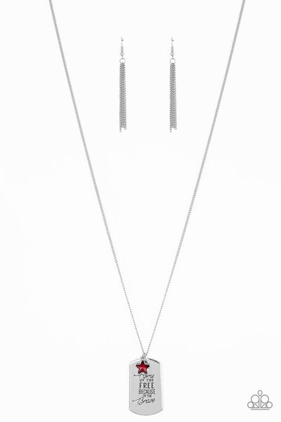 Paparazzi Necklace - Home of the Free - Red