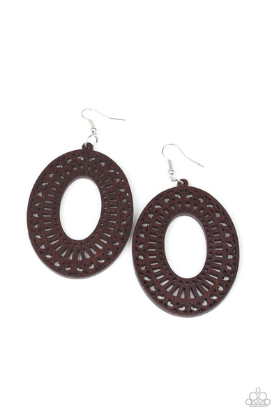 Paparazzi Earring - Retro Retreat - Brown