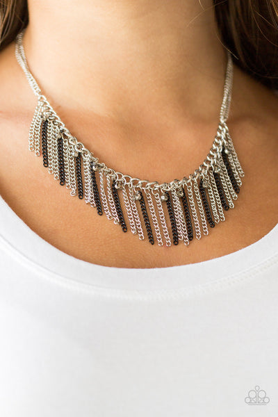 Paparazzi Necklace - Retro Edge - Black