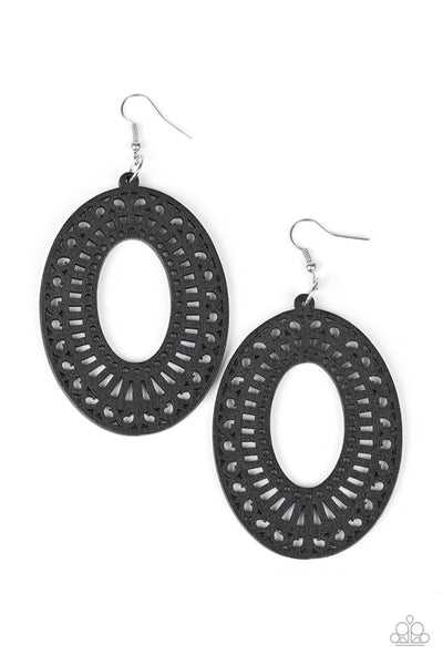 Paparazzi Earring - Retro Retreat - Black