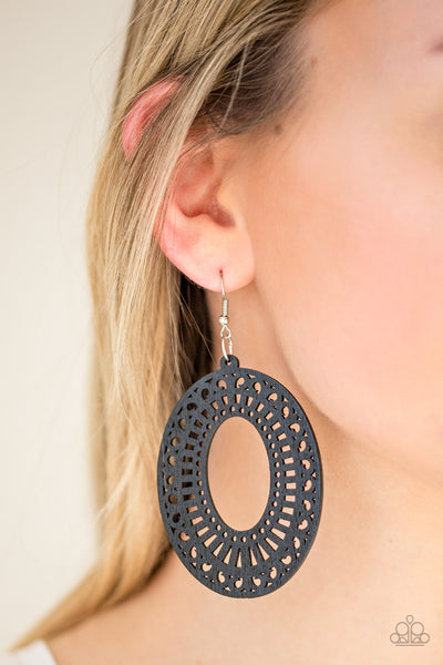Paparazzi Earring - Retro Retreat - Black