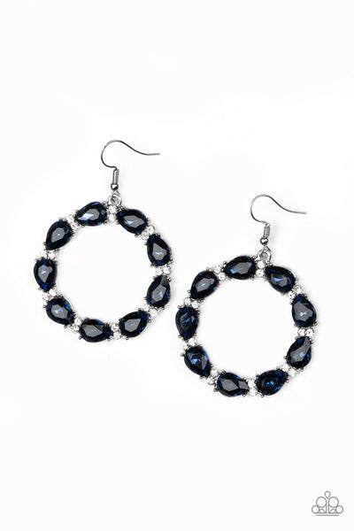 Paparazzi Earring - Ring Around the Rhinestones - Blue
