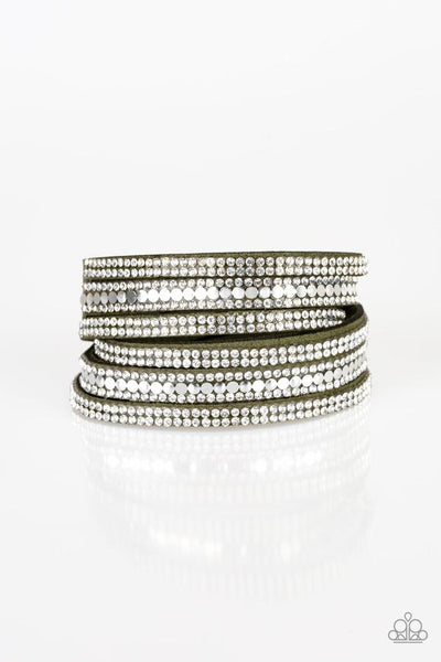 Paparazzi Bracelet - Rock Star Attitude - Green Urban Wrap
