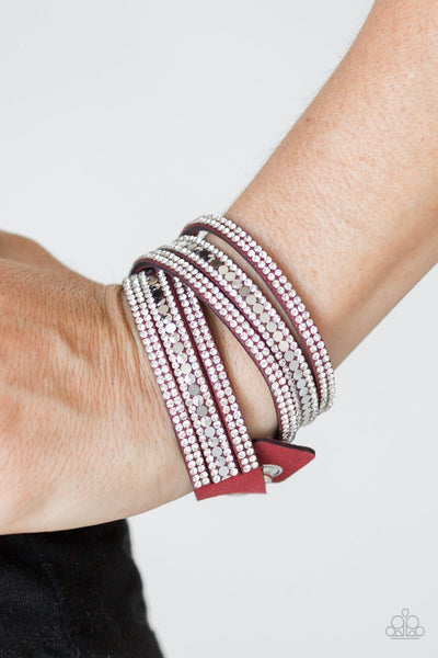 Paparazzi Bracelet - Rock Star Attitude - Red Urban Wrap