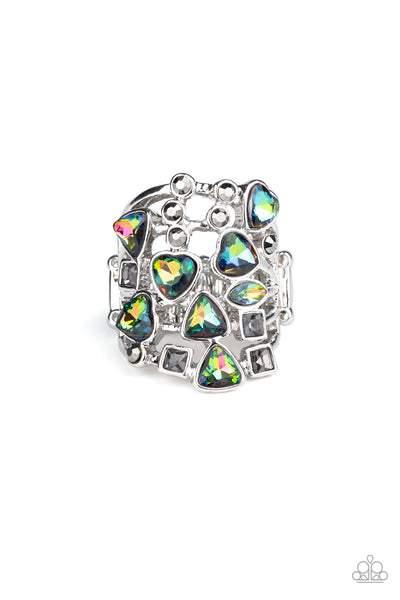 Paparazzi Set Earring & Ring - I Think ICE Can & Glitter Flirt - Multi