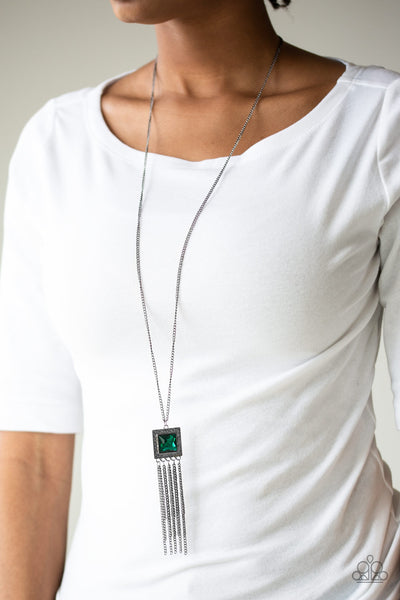 Paparazzi Necklace - Shimmer Sensei - Green Black