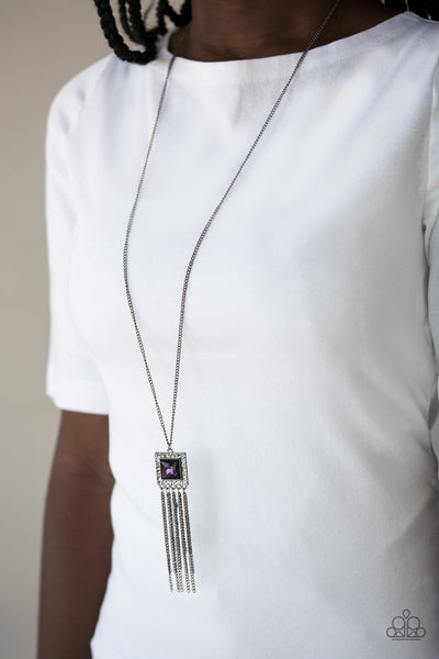 Paparazzi Necklace - Shimmer Sensei - Purple Black Metal