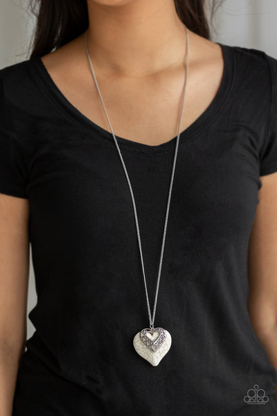 Paparazzi Necklace - Southern Heart - White