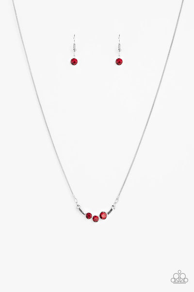 Paparazzi Necklace - Sparkling Stargazer - Red