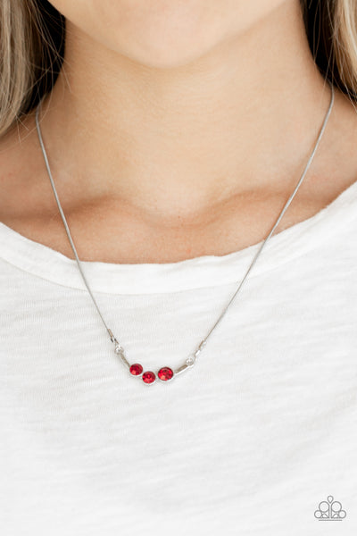 Paparazzi Necklace - Sparkling Stargazer - Red