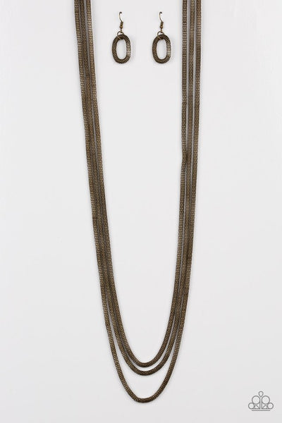 Paparazzi Necklace - Street Sweep - Brass