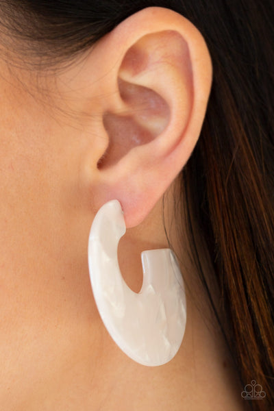 Paparazzi Earring - Tropically Torrid - White