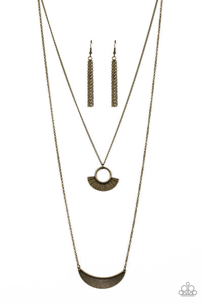 Paparazzi Necklace - Tribal Trek - Brass