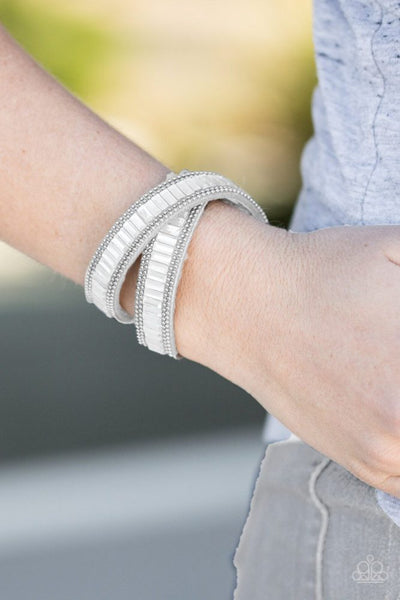 Paparazzi Bracelet - True Glitz - White Urban Wrap
