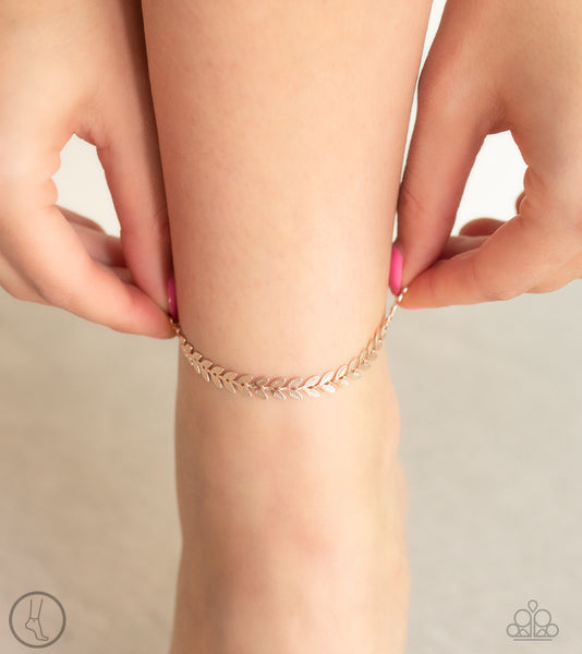 Paparazzi Bracelet - West Coast Goddess - Rose Gold Anklet