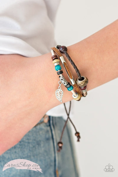 Paparazzi Bracelet - Woodland Wonderland - Brown & Blue Urban