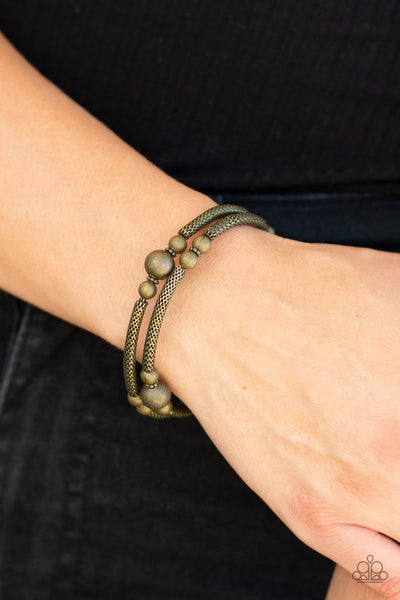Paparazzi Bracelet - West End Wraparound - Brass