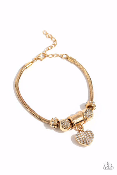 Paparazzi Bracelet - Suitor Sequence - Gold