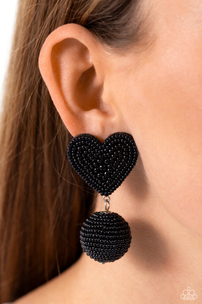 Paparazzi Earring - Spherical Sweethearts - Black