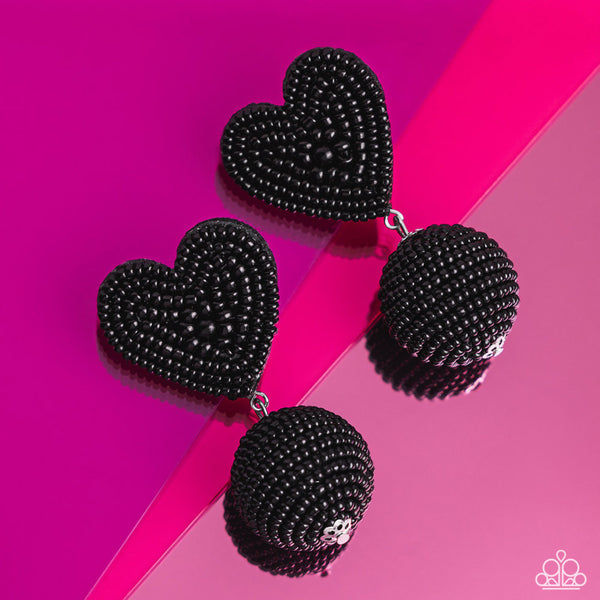 Paparazzi Earring - Spherical Sweethearts - Black