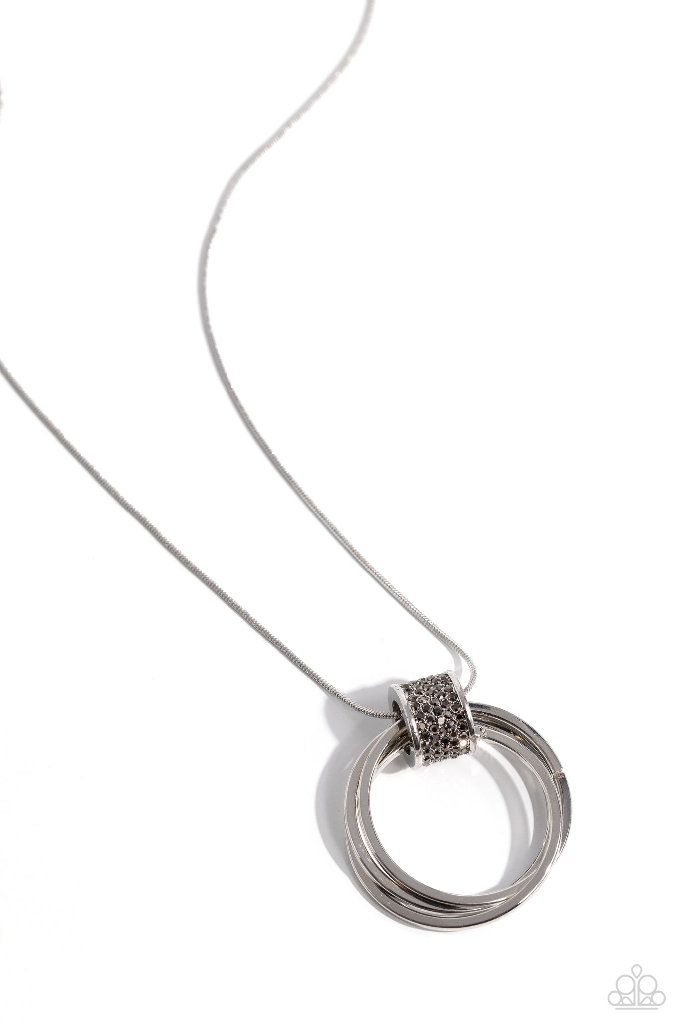 Paparazzi Necklace - In the Swing of RINGS - Silver