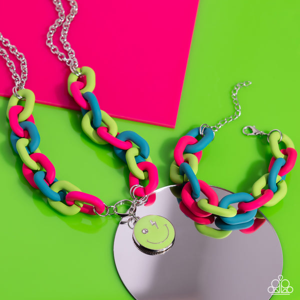 Paparazzi Necklace - Speed SMILE - Green