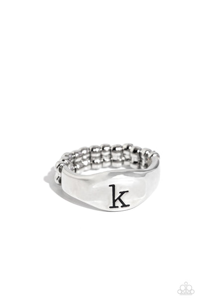 Paparazzi Ring - Monogram Memento - Silver - K