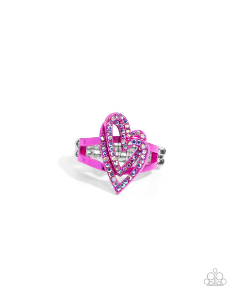 Paparazzi Ring - Hybrid Heart - Pink