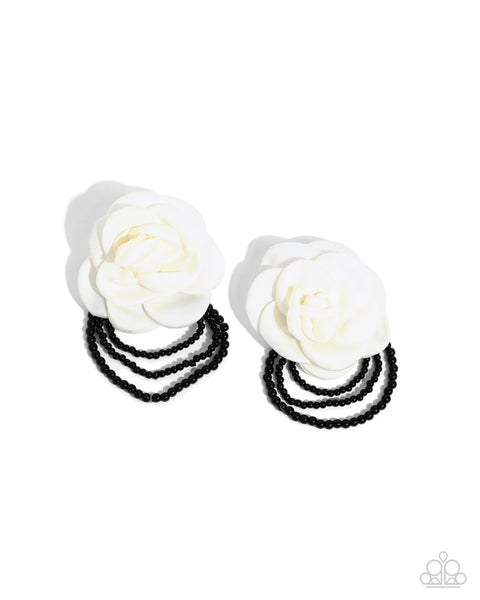 Paparazzi Earring - Dramatic Dame - White